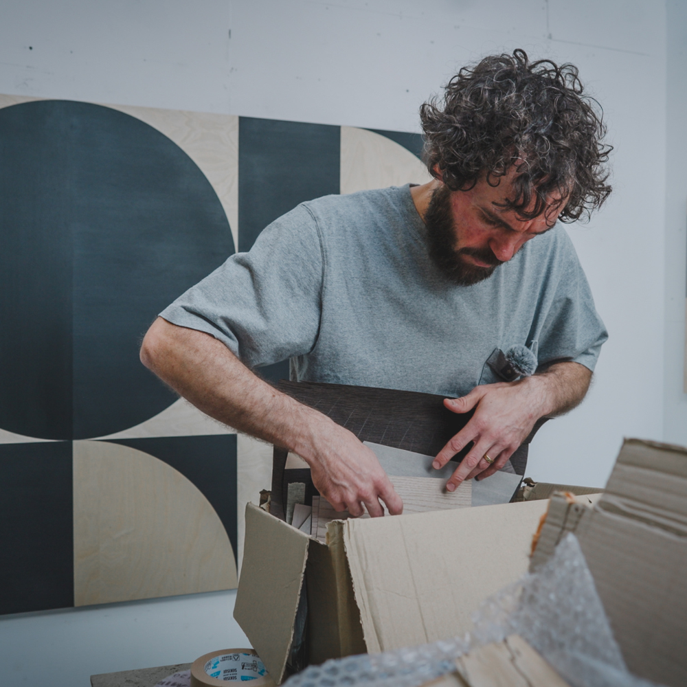 Olly Fathers: Exploring Geometry and Nostalgia Through Wood Veneers